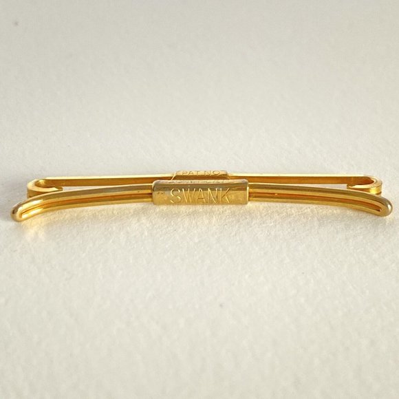 c1930 Mens Swank B&W Plate Collar Bar Stay Gold Plated Vintage Pat No 75818 - Picture 1 of 5